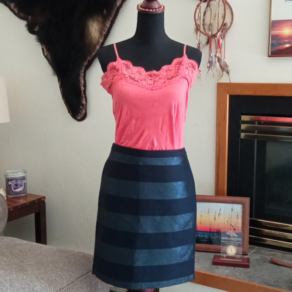 Tommy Hilfiger metallic dark blue light blue skirt